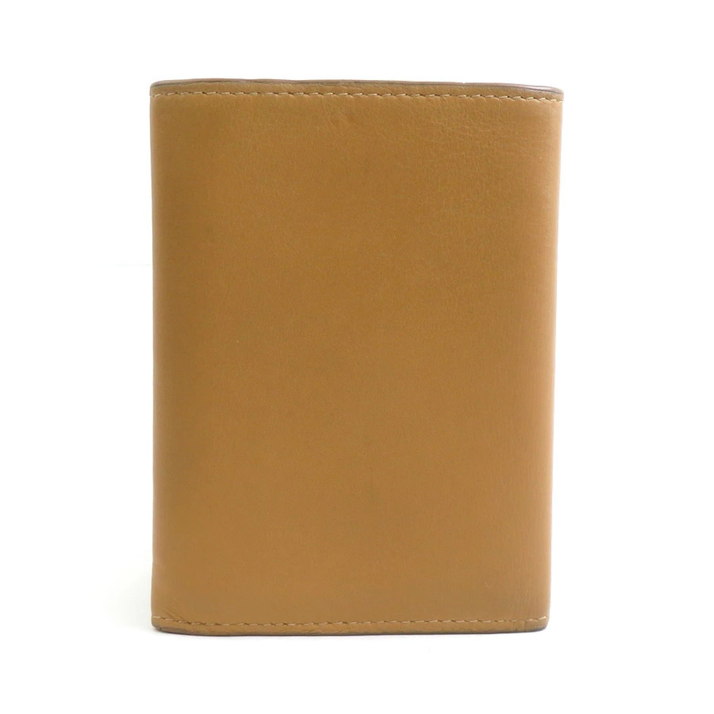 Loewe Leather fold Camel Tan Brown Owl Wallet Tri